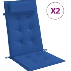 vidaXL Cojines de silla respaldo alto 2 uds tela Oxford klein Azul Discount