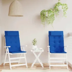 vidaXL Cojines de silla respaldo alto 2 uds tela Oxford klein Azul Discount