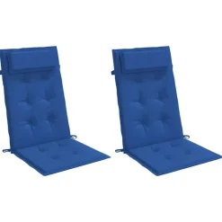 vidaXL Cojines de silla respaldo alto 2 uds tela Oxford klein Azul Discount