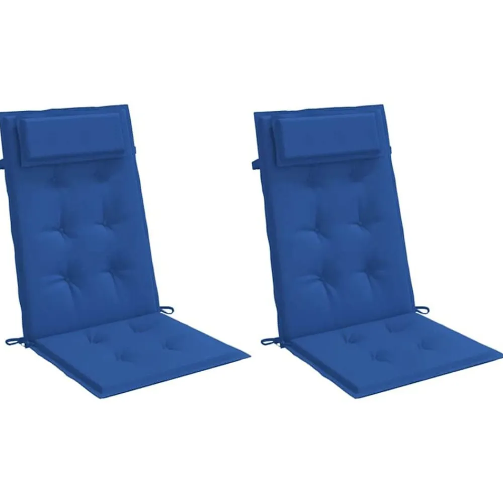 vidaXL Cojines de silla respaldo alto 2 uds tela Oxford klein Azul Discount