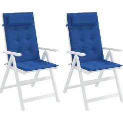 vidaXL Cojines de silla respaldo alto 2 uds tela Oxford klein Azul Discount