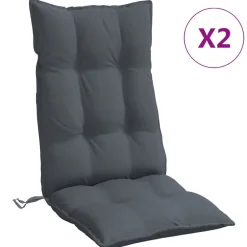vidaXL Cojines de silla respaldo alto 2 uds tela Oxford gris Antracita Discount