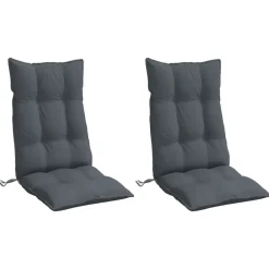 vidaXL Cojines de silla respaldo alto 2 uds tela Oxford gris Antracita Discount