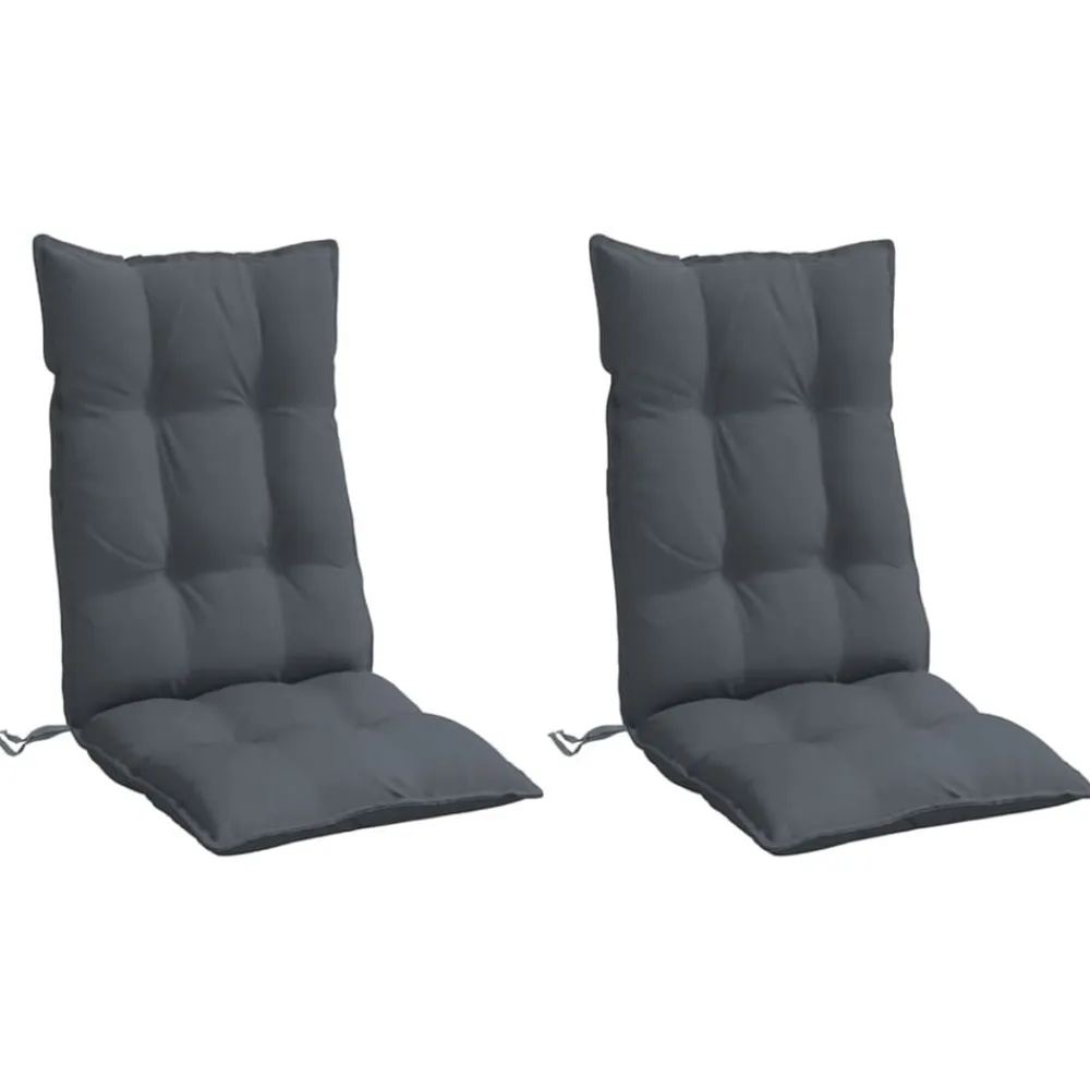 vidaXL Cojines de silla respaldo alto 2 uds tela Oxford gris Antracita Discount
