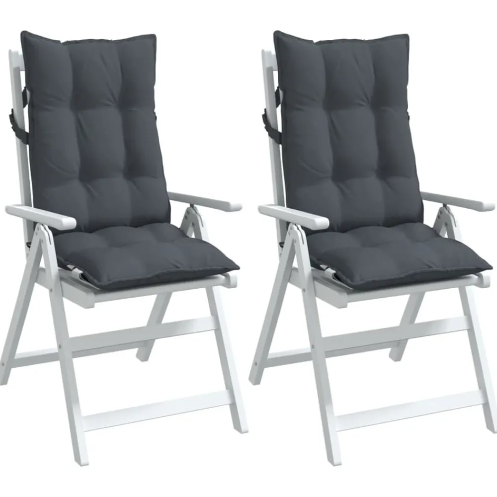 vidaXL Cojines de silla respaldo alto 2 uds tela Oxford gris Antracita Discount