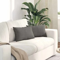 vidaXL Cojines de sofá 2 pcs 50 x 30 cm Tela de pana Gris claro New