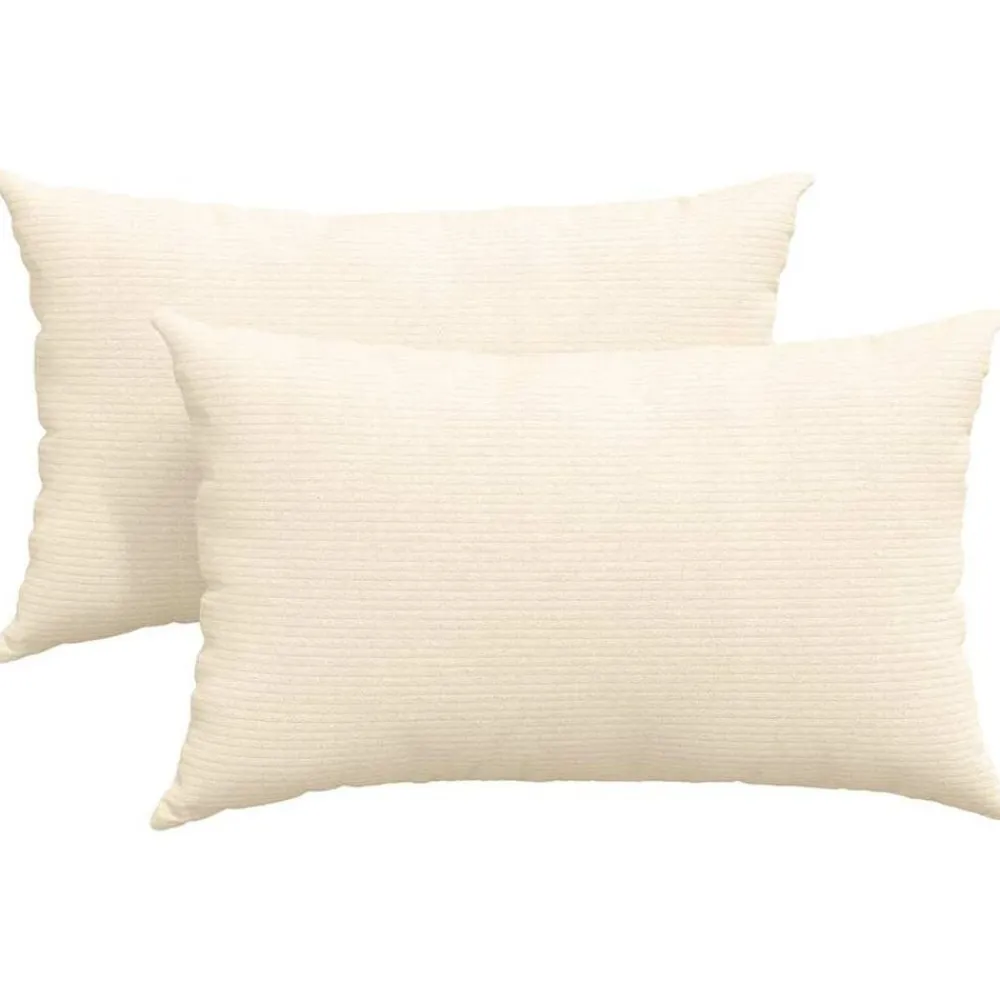 vidaXL Cojines de sofá 2 pcs 50 x 30 cm Tela de pana Crema Hot