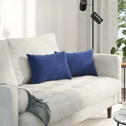 vidaXL Decoración-Cojines de sofá 2 pcs Azul Policía 50 x 30 cm Tela de pana