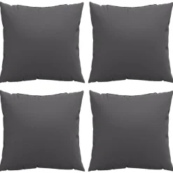 vidaXL Decoración-Cojines de sofá 4 unidades tela gris 40x40 cm