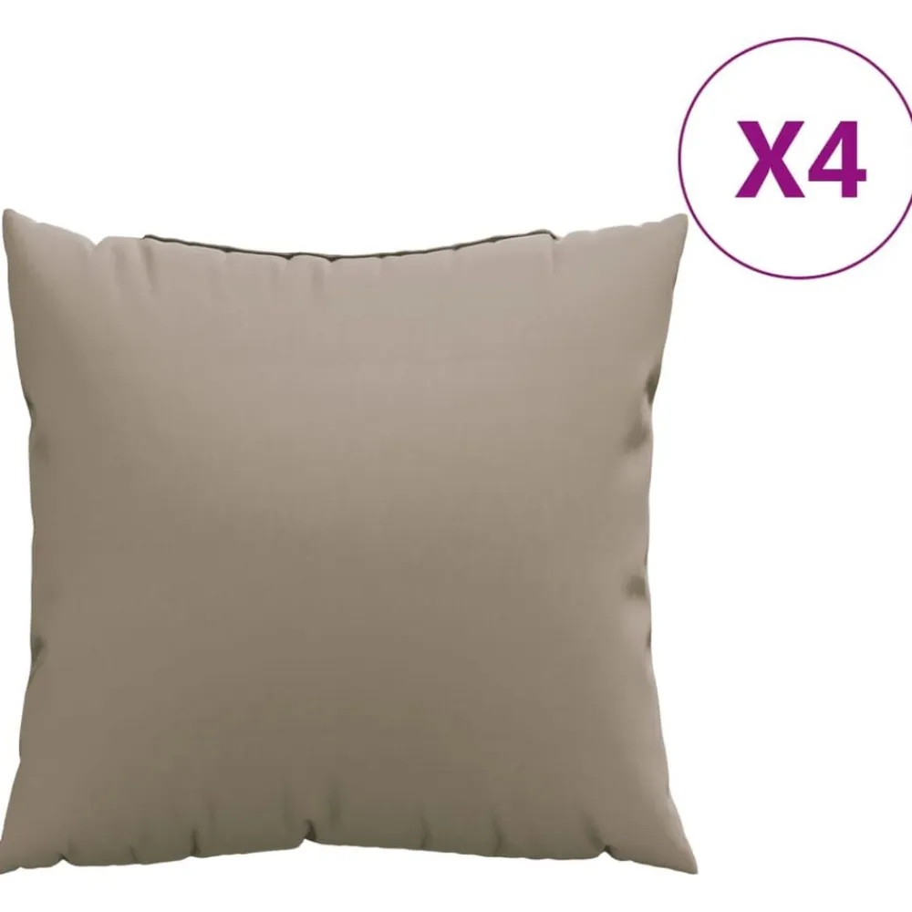 vidaXL Cojines de sofá 4 unidades tela gris 40x40 cm Taupé Hot
