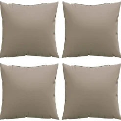 vidaXL Cojines de sofá 4 unidades tela gris 40x40 cm Taupé Hot