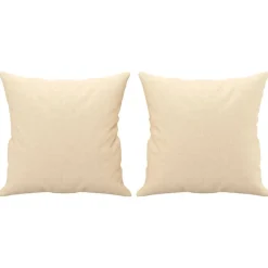 vidaXL Cojines decorativos 2 uds tela 40x40 cm Crema Online