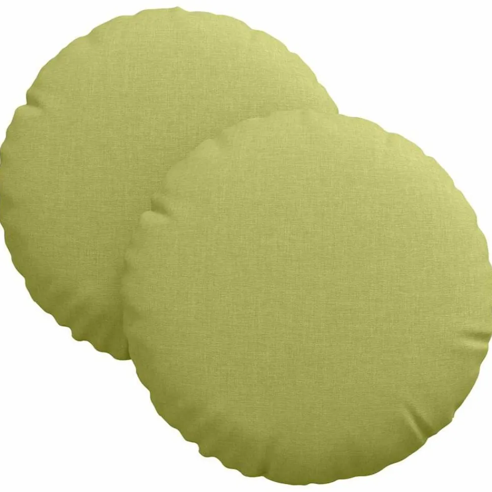 vidaXL Decoración-Cojines para asiento 2 pcs Ø30 x 13 cm tela