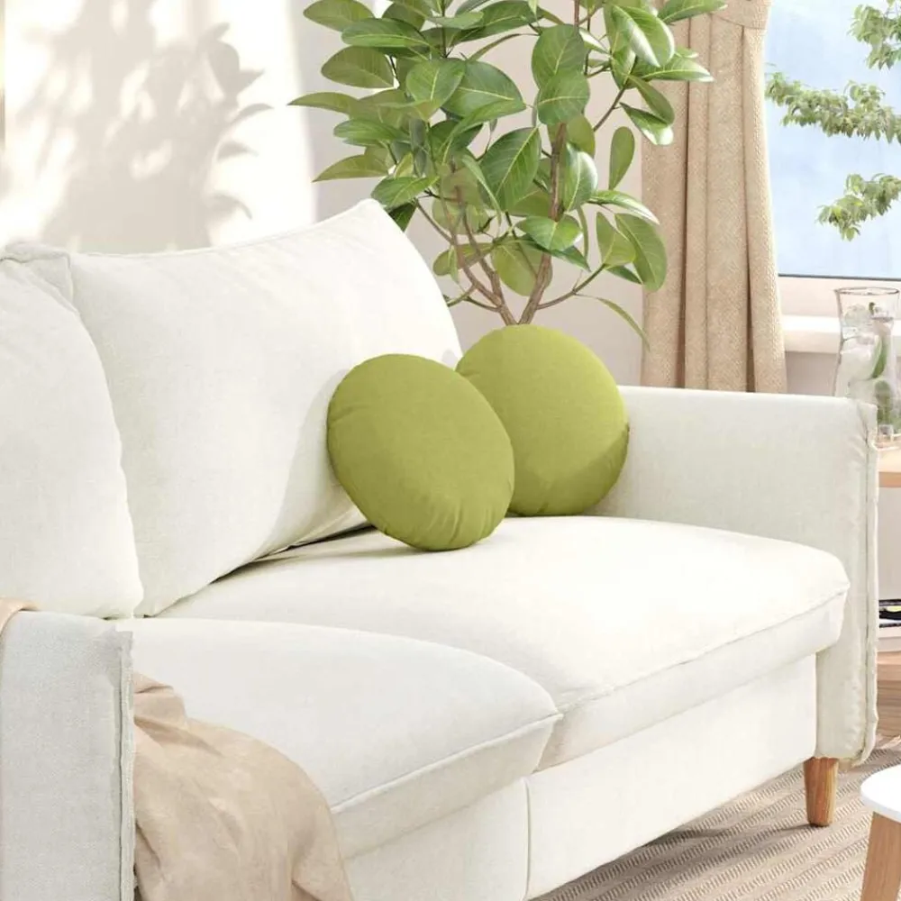 vidaXL Decoración-Cojines para asiento 2 pcs Ø30 x 13 cm tela