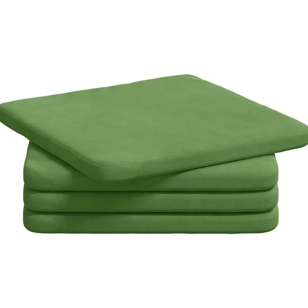 vidaXL Cojines para asiento 4 pcs 40 x 40 x 3 cm Verde claro Online