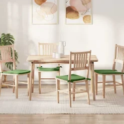vidaXL Cojines para asiento 4 pcs 40 x 40 x 3 cm Verde claro Online