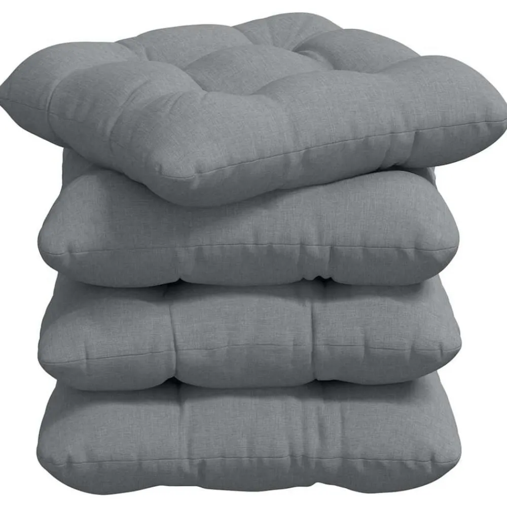 vidaXL Decoración-Cojines para asiento 4 pcs 40 x 40 x 12 cm tela