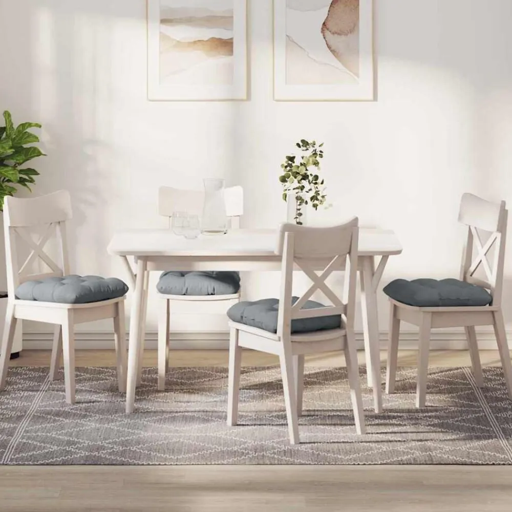 vidaXL Decoración-Cojines para asiento 4 pcs 40 x 40 x 12 cm tela