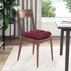 vidaXL Cojines para asiento 4 pcs Rojo vino 40 x 40 x 12 cm tela Rojo vino tinto Hot