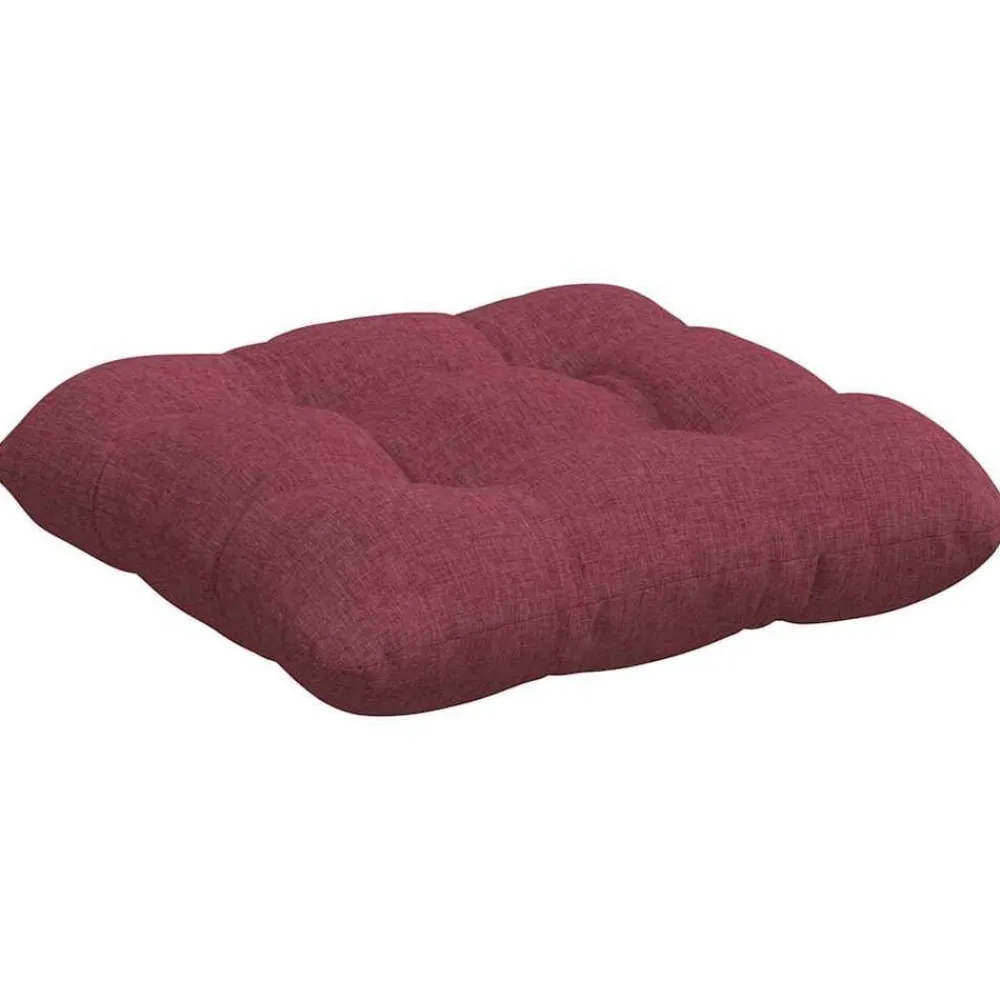vidaXL Cojines para asiento 4 pcs Rojo vino 40 x 40 x 12 cm tela Rojo vino tinto Hot