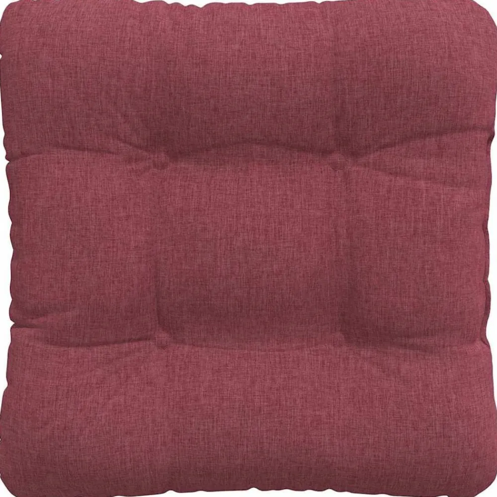 vidaXL Cojines para asiento 4 pcs Rojo vino 40 x 40 x 12 cm tela Rojo vino tinto Hot