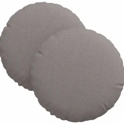 vidaXL Cojines para asiento 2 pcs Ø30 x 13 cm tela Taupé Online
