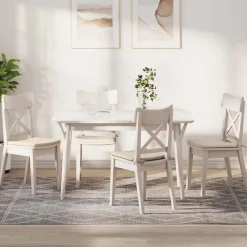 vidaXL Cojines para asiento 4 pcs 40 x 40 x 3 cm Tela de pana Crema