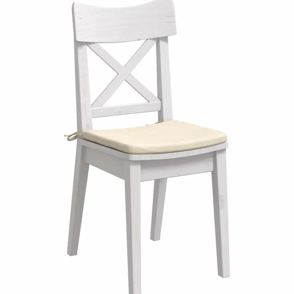 vidaXL Cojines para asiento 4 pcs 40 x 40 x 3 cm Tela de pana Crema