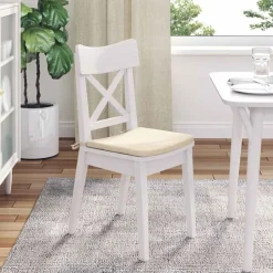 vidaXL Cojines para asiento 4 pcs 40 x 40 x 3 cm Tela de pana Crema