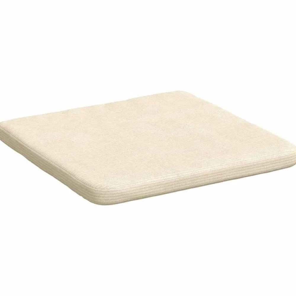 vidaXL Cojines para asiento 4 pcs 40 x 40 x 3 cm Tela de pana Crema