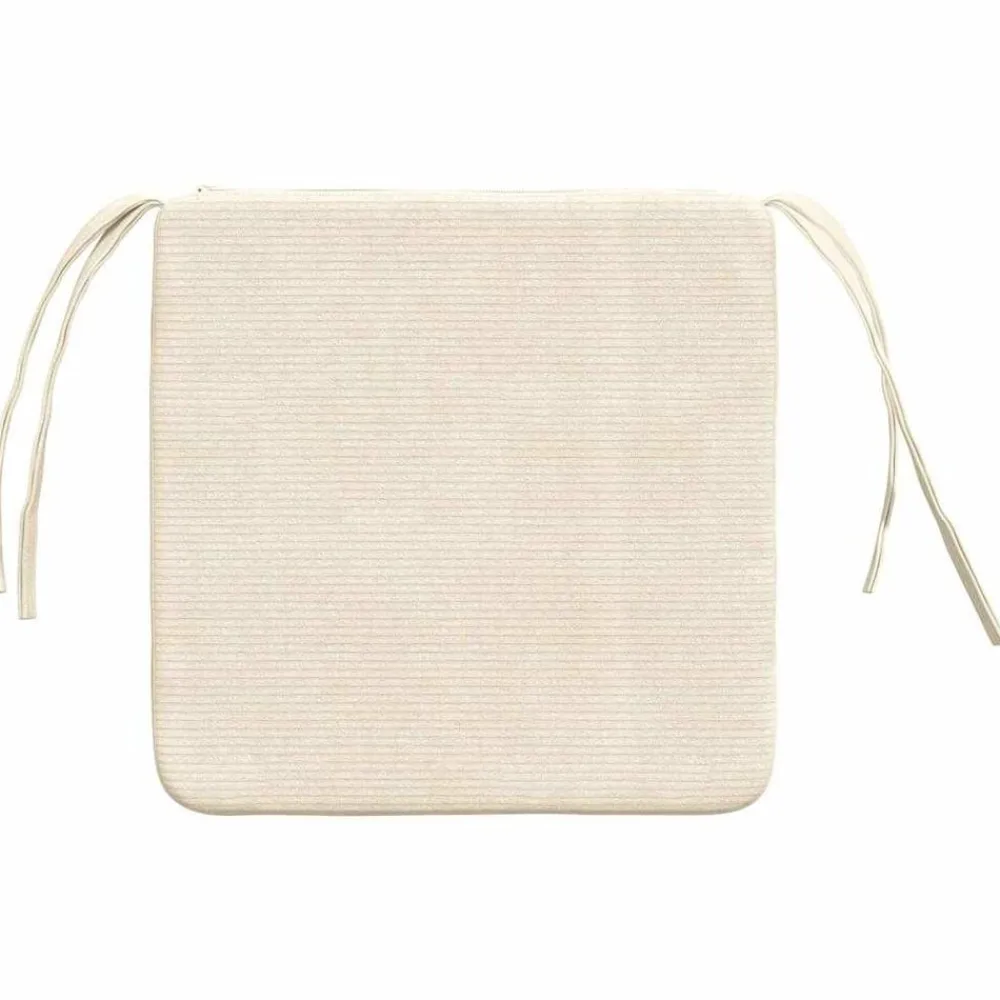 vidaXL Cojines para asiento 4 pcs 40 x 40 x 3 cm Tela de pana Crema