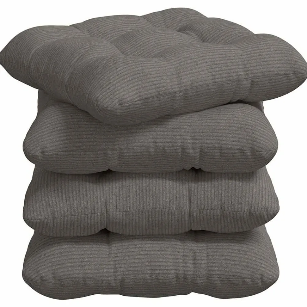 vidaXL Decoración-Cojines para asiento 4 pcs 40 x 40 cm Tela de pana
