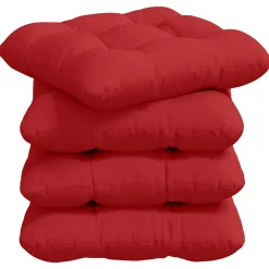 vidaXL Cojines para asiento 4 pcs 40 x 40 x 12 cm tela Rojo Discount