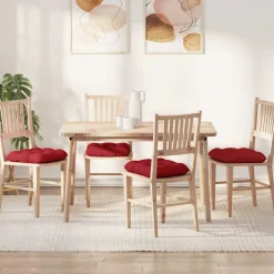 vidaXL Cojines para asiento 4 pcs 40 x 40 x 12 cm tela Rojo Discount