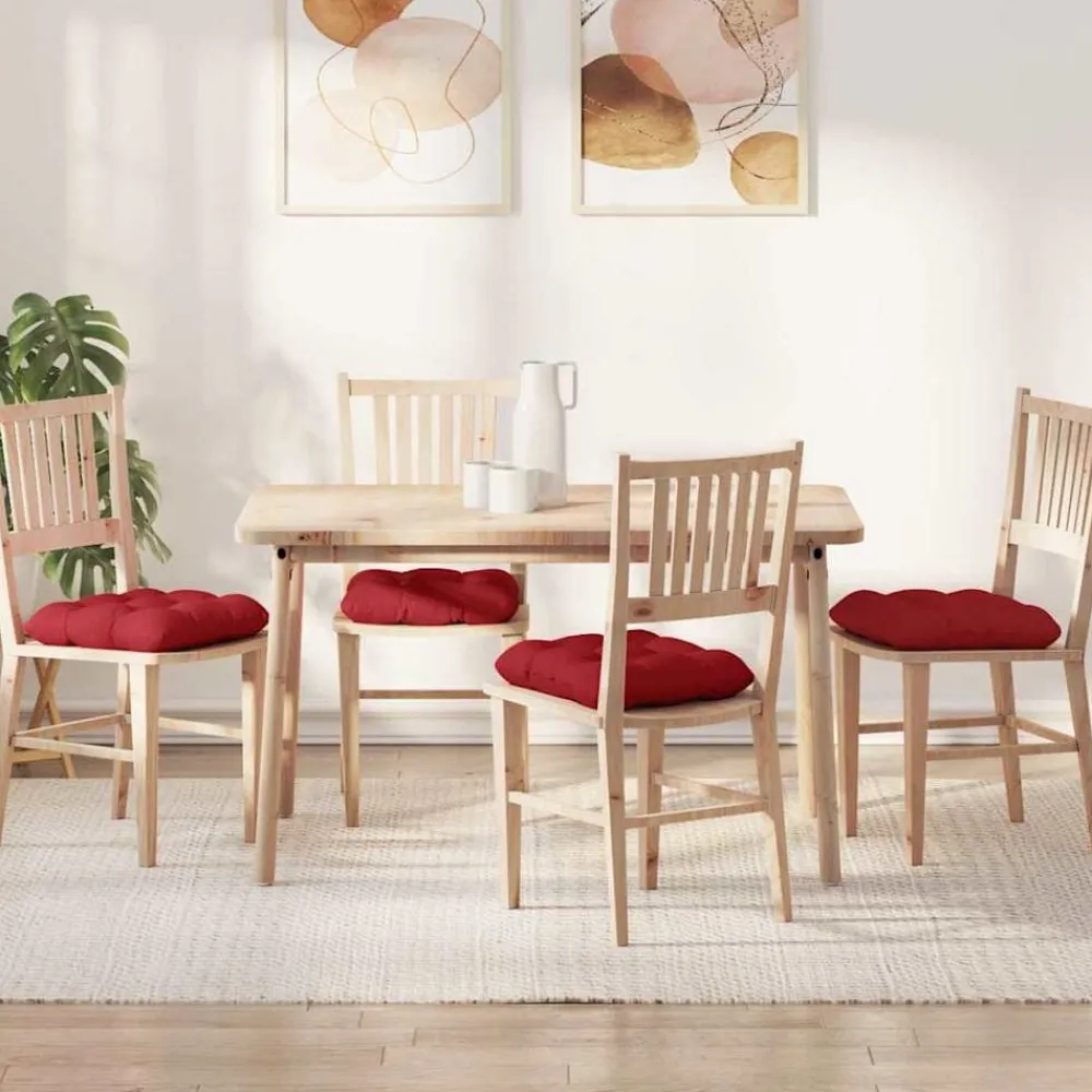 vidaXL Cojines para asiento 4 pcs 40 x 40 x 12 cm tela Rojo Discount