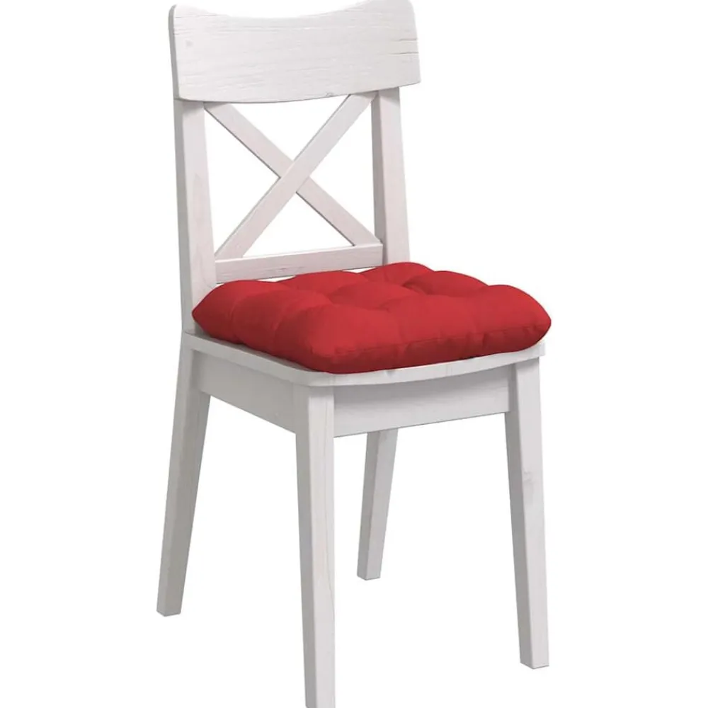 vidaXL Cojines para asiento 4 pcs 40 x 40 x 12 cm tela Rojo Discount