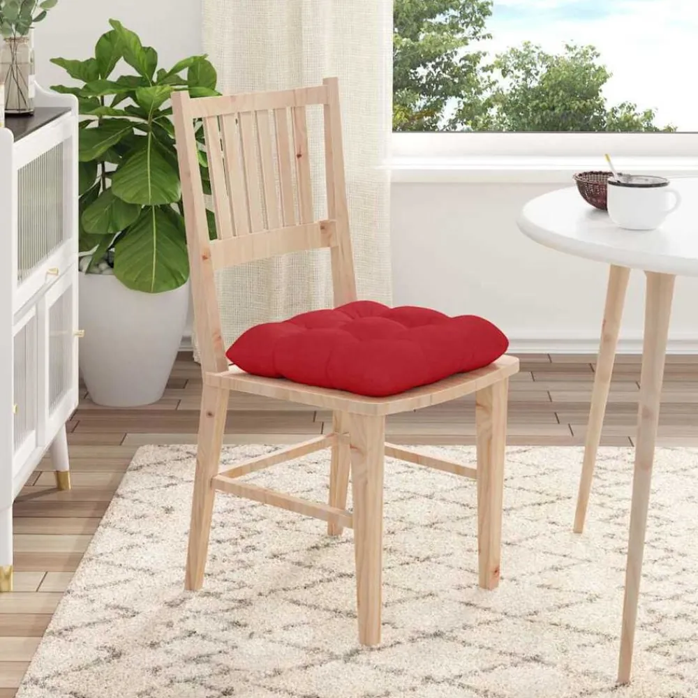 vidaXL Cojines para asiento 4 pcs 40 x 40 x 12 cm tela Rojo Discount