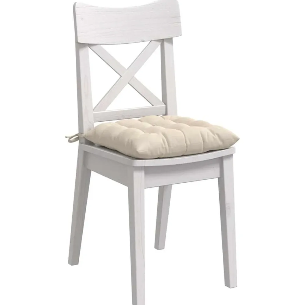 vidaXL Cojines para asiento 4 pcs 40 x 40 x 6 cm Microfibra Beige Discount