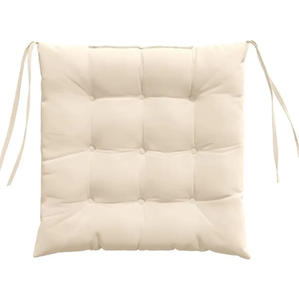 vidaXL Cojines para asiento 4 pcs 40 x 40 x 6 cm Microfibra Beige Discount