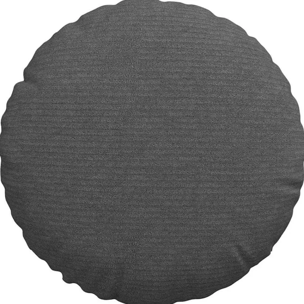vidaXL Cojines para asiento 2 pcs Ø30 x 13 cm Tela de pana Gris oscuro Online