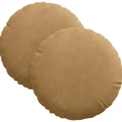 vidaXL Decoración-Cojines para asiento 2 pcs Marrón Ø30 x 13 cm Terciopelo