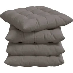 vidaXL Decoración-Cojines para asiento 4 pcs 40 x 40 x 6 cm tela