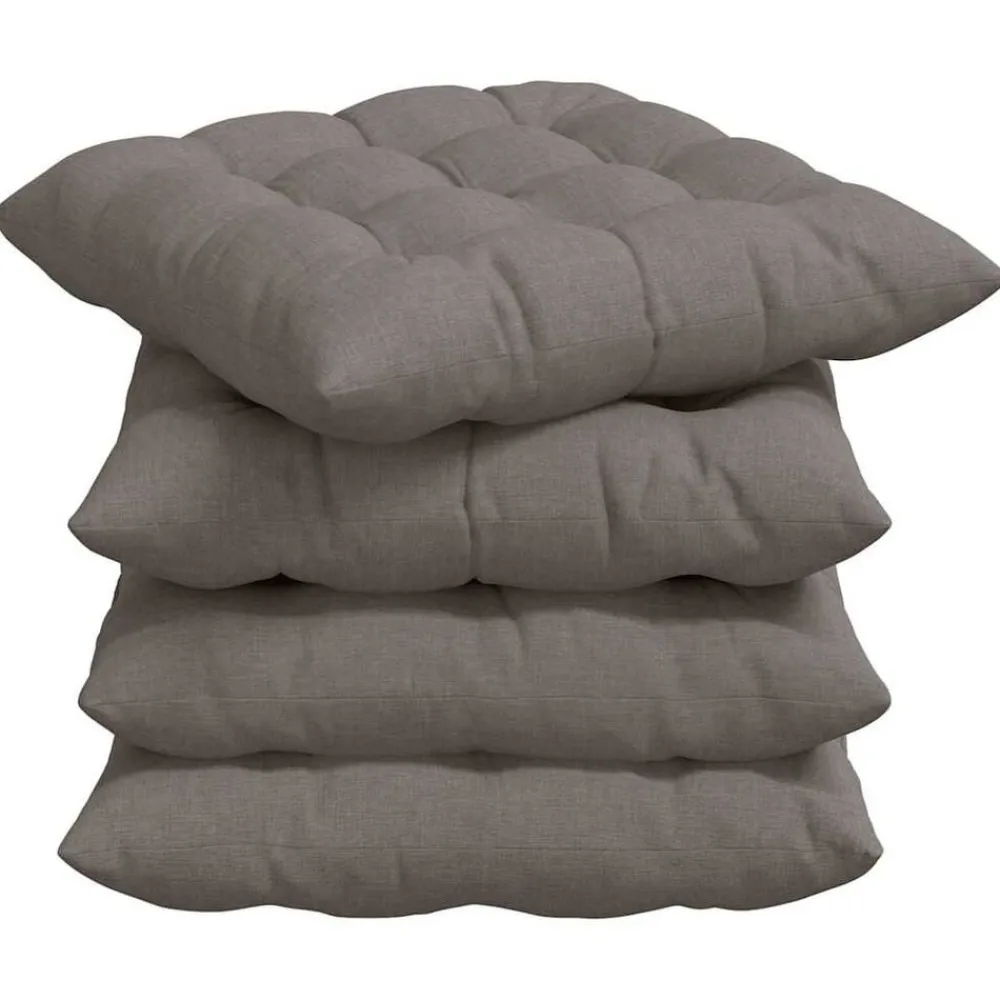 vidaXL Decoración-Cojines para asiento 4 pcs 40 x 40 x 6 cm tela
