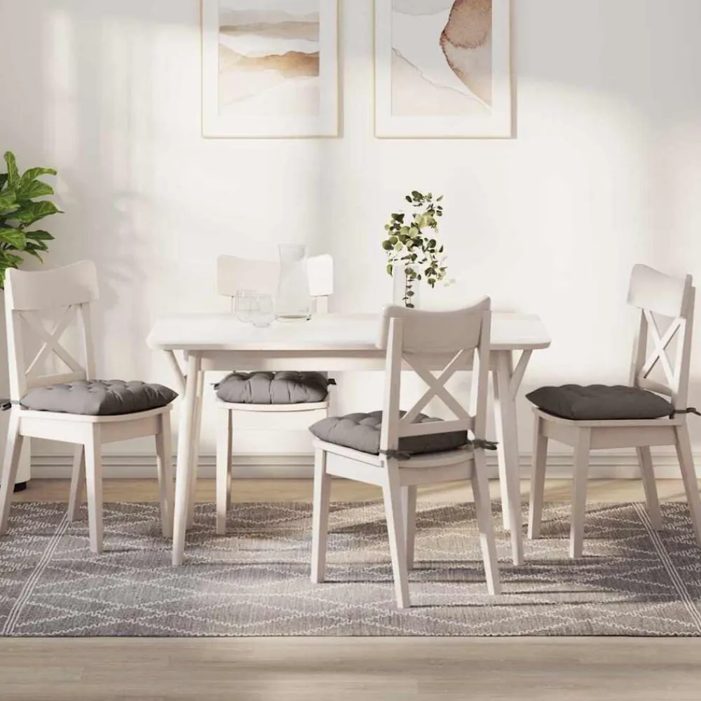 vidaXL Decoración-Cojines para asiento 4 pcs 40 x 40 x 6 cm tela
