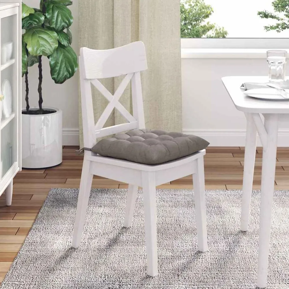 vidaXL Decoración-Cojines para asiento 4 pcs 40 x 40 x 6 cm tela