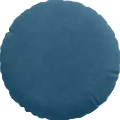 vidaXL Cojines para asiento 2 pcs Ø30 x 13 cm Terciopelo Azul Outlet