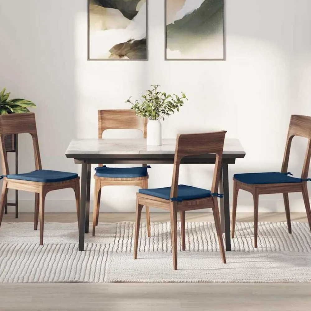vidaXL Decoración-Cojines para asiento 4 pcs 40 x 40 x 3 cm tela