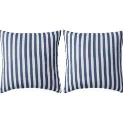 vidaXL Cojines para exterior a rayas 45x45 cm azul marino 2 unidades rayas azul marina Outlet