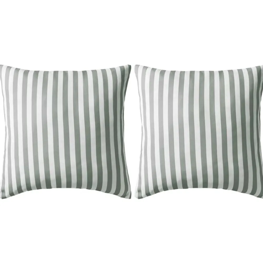 vidaXL Cojines para exterior a rayas 45x45 cm gris 2 unidades rayas gris Hot