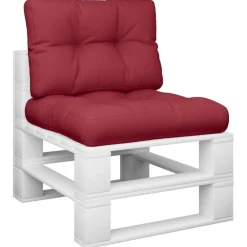 vidaXL Decoración-Cojines para palets 2 unidades tela rojo tinto